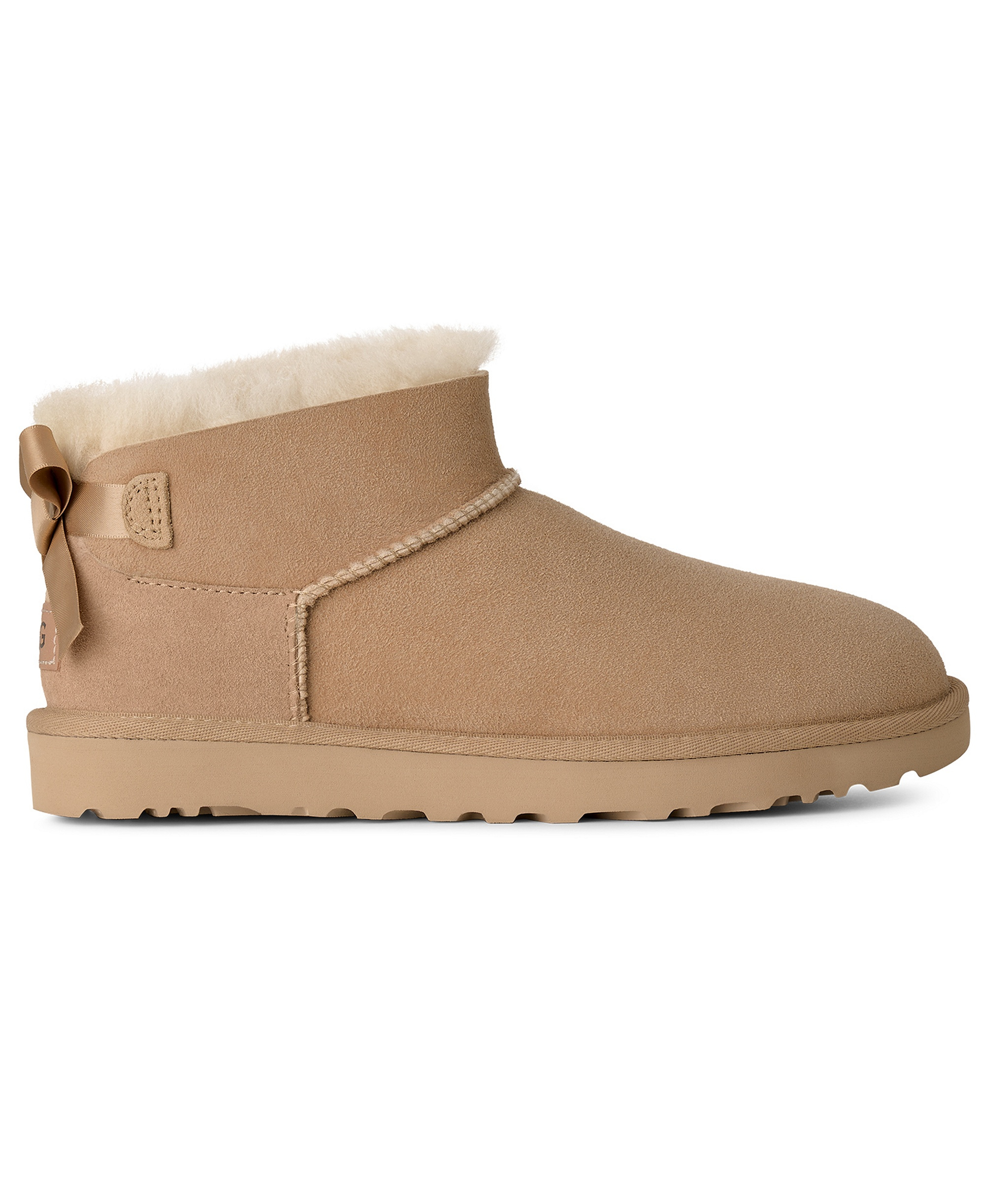 UGG® Women's Ultra Mini Bailey Bow Round Toe Booties - Sand