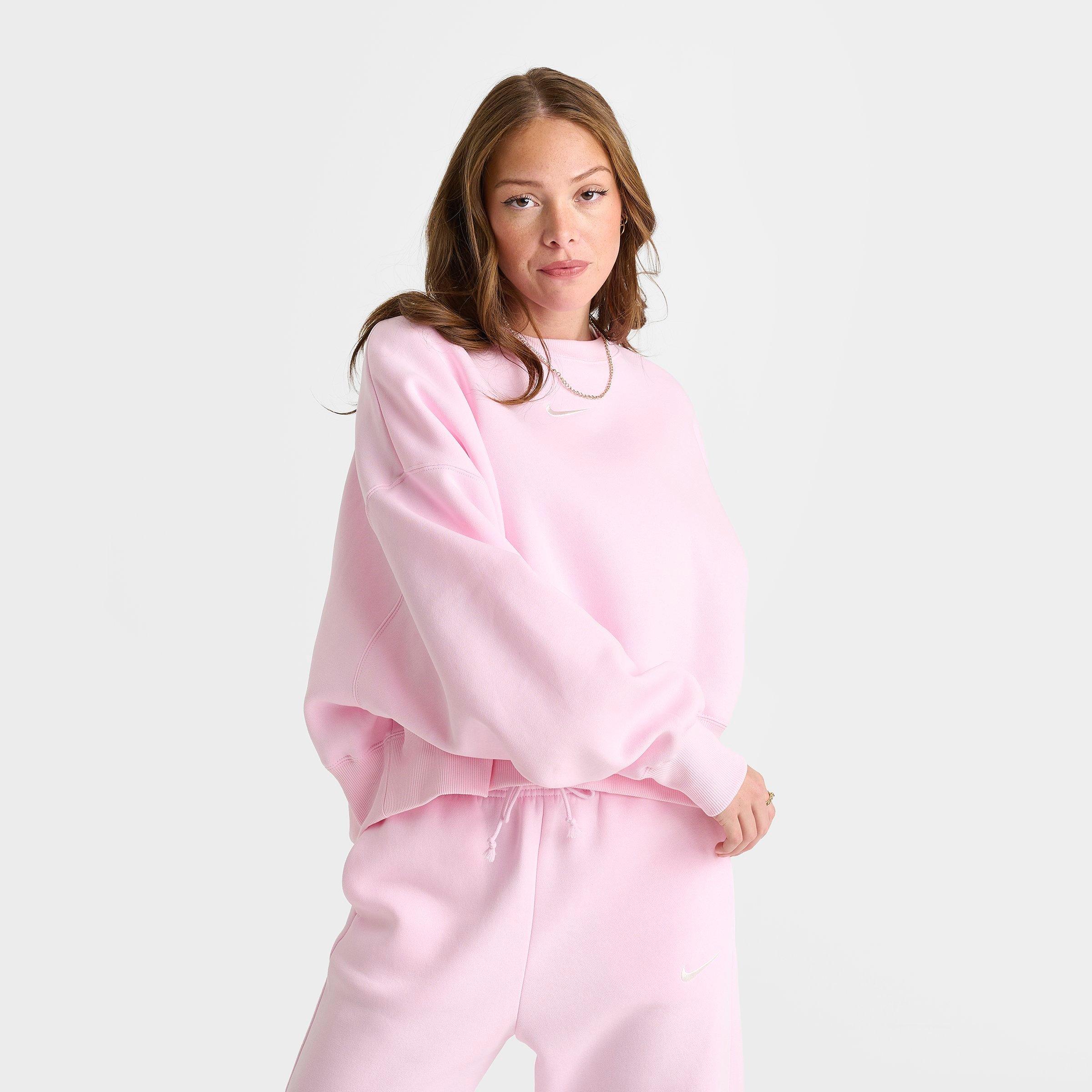 Women's Nithtke Sportswear Phoenix Fleece Oversized Crewneck Sweatshirt - Pink Foam/Sail