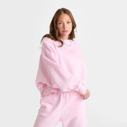 Women's Nithtke Sportswear Phoenix Fleece Oversized Crewneck Sweatshirt - Pink Foam/Sail