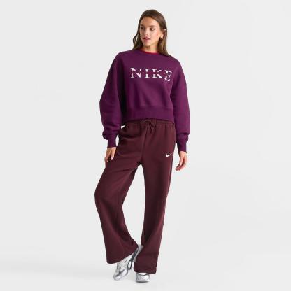 Women's Nike Sportswear Phoenix Fleece Oversized Crewneck Sweatshirt - Bordeaux