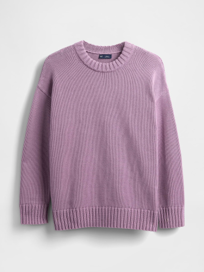 100% Cotton Oversized Sweater - Purple