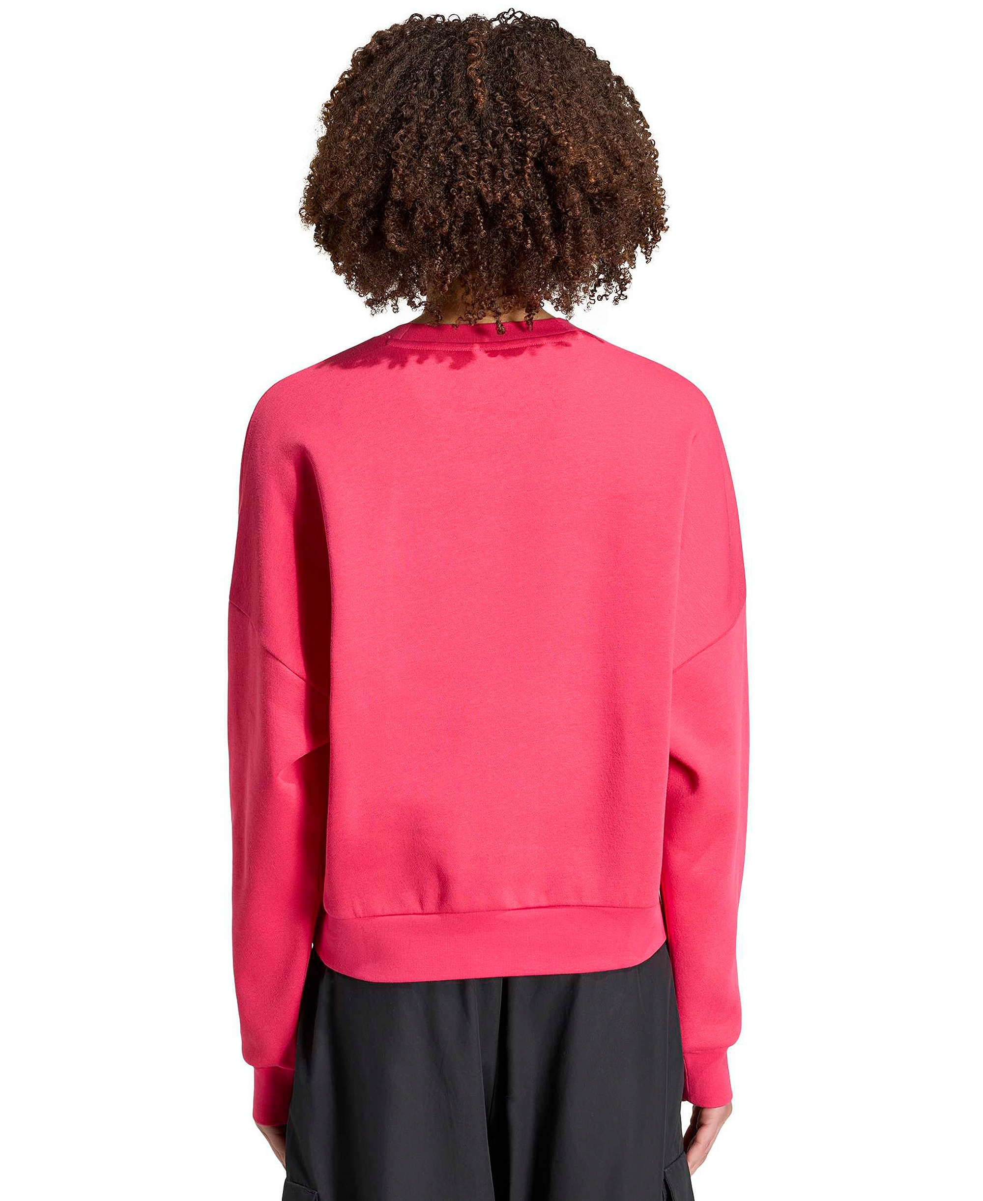 adidas Women's Essentials Crewneck Small-Logo Sweatshirt - Power Pink/white