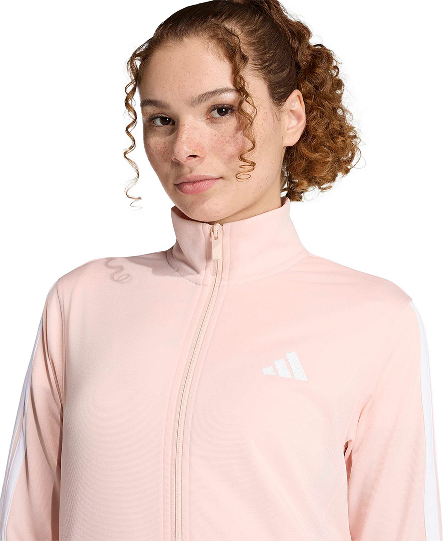 adidas Women's Tricot 3-Stripes Track Jacket - Blush Pink