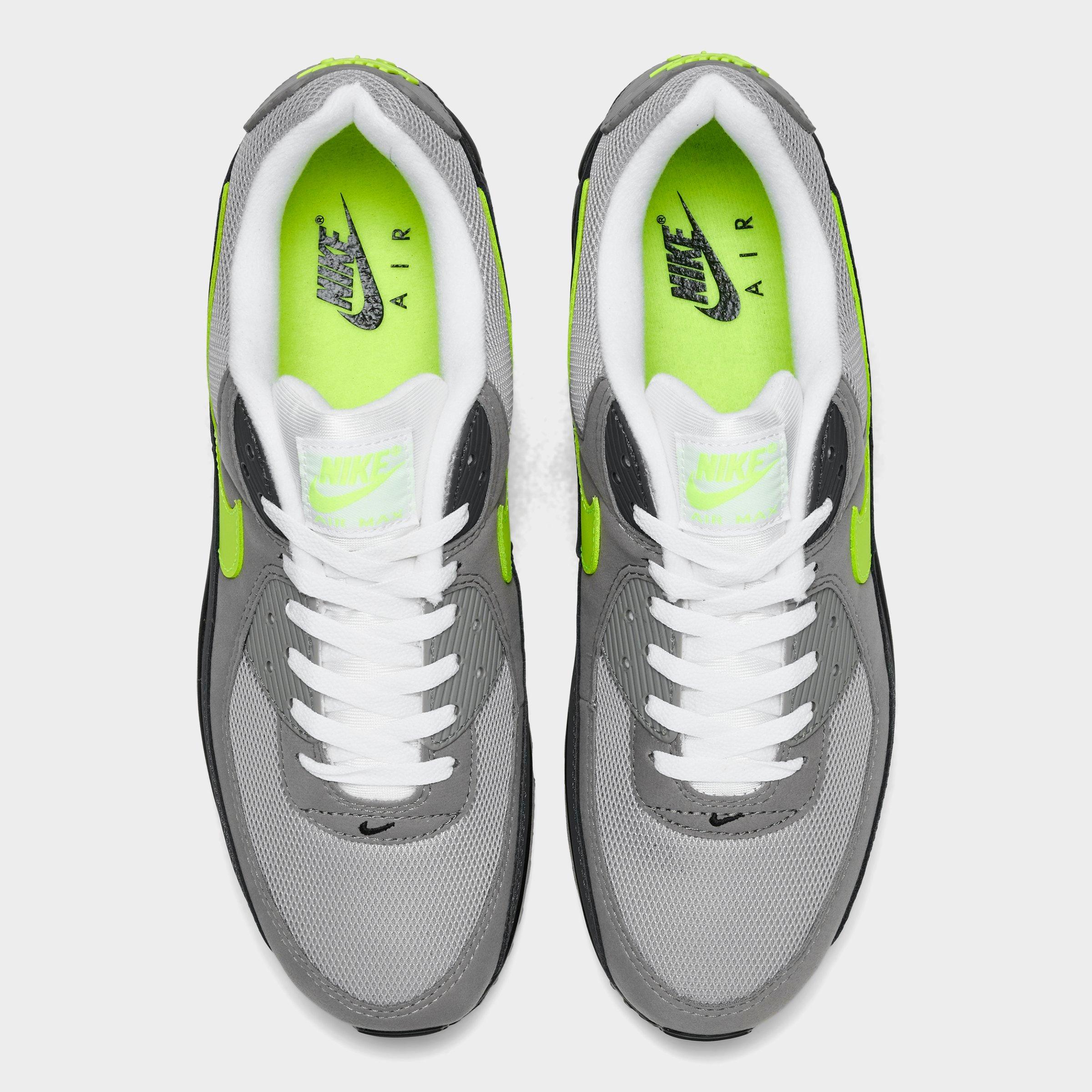 Men's Nithtke Air Max 90 Casual Shoes - Part 2 - Black/Neon Yellow/Anthracite/Light Charcoal/Pearl Grey/White - Top view