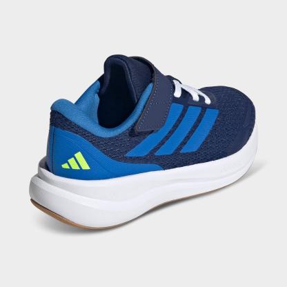 Little Kids' adidas Runfalcon 6 Hook-And-Loop Stretch Lace Casual Shoes - Dark Blue/Bright Royal/Lucid Lemon - Back view