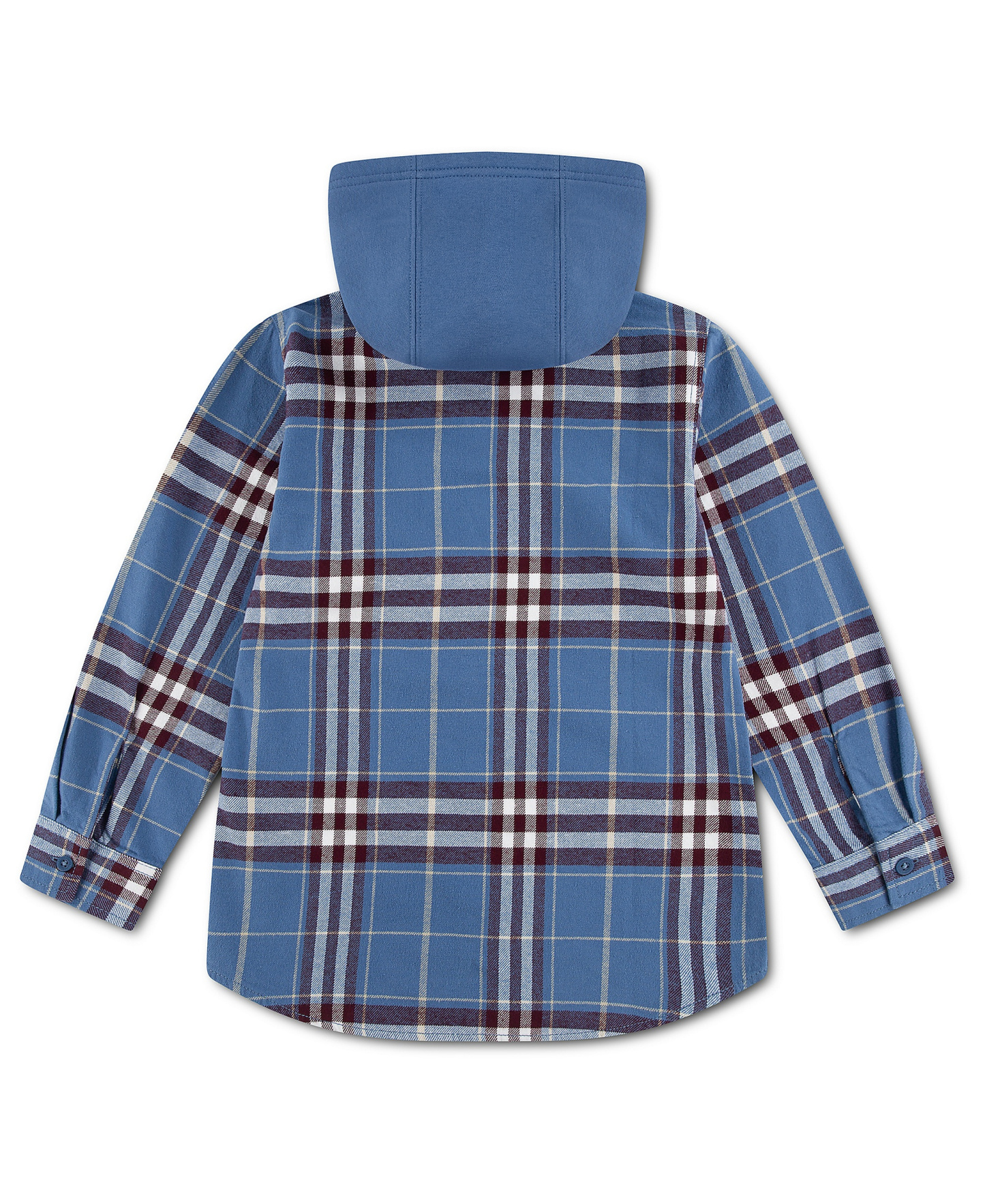 Levi's Boys' 2T-7 Hooded Plaid Flannel Shirt - Moonlight Blue