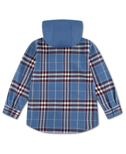 Levi's Boys' 2T-7 Hooded Plaid Flannel Shirt - Moonlight Blue