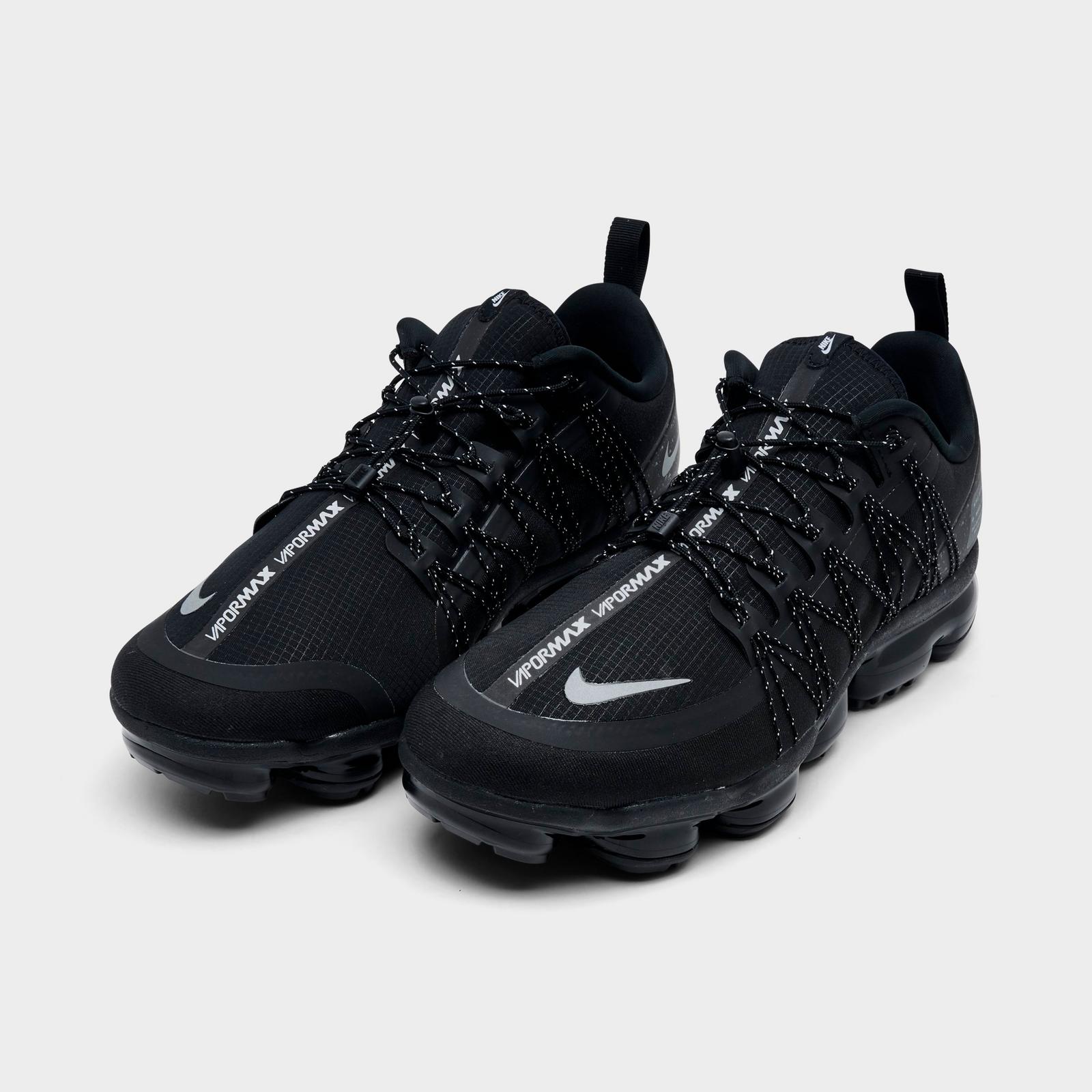 Men's Nike Air VaporMax Run Utility Running Shoes - Black/Reflective Silver/Black/Black