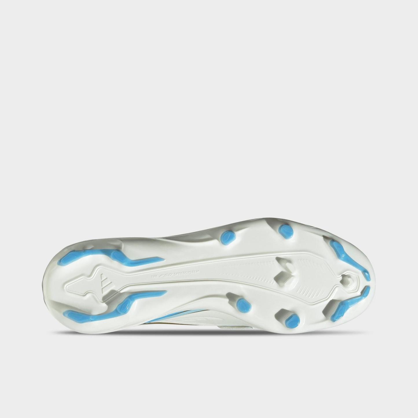 Little Kids' and Big Kids' adidas F50 Messi League Laceless Firm Ground Soccer Cleats - Ivory/Semi Blue Burst/Icey Blue - view 6