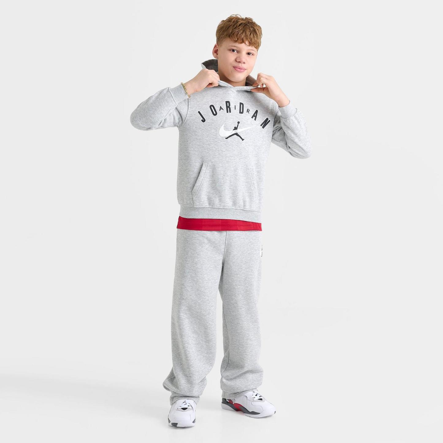 Big Kids' Jordan Jumpman Pullover Hoodie - Light Grey Heather - view 2