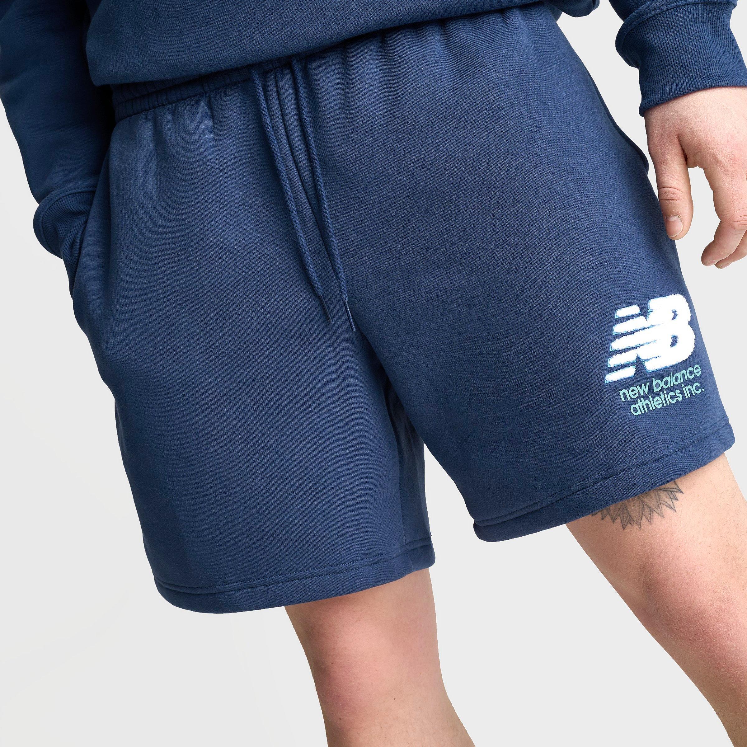 Men's New Balance Athletics Chenille Fleece Shorts - NB Blue/Teal/White - view 5