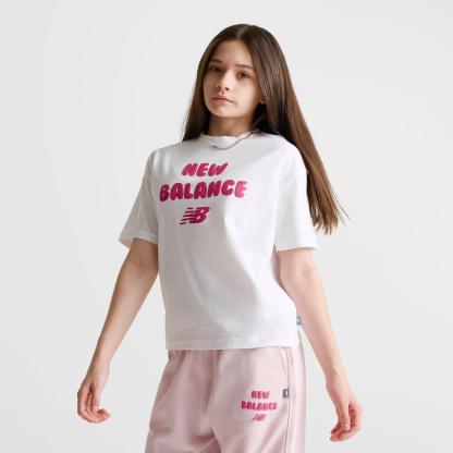 Girls' Big Kids' New Balance Heart Bubble T-Shirt - Bright White - view 4