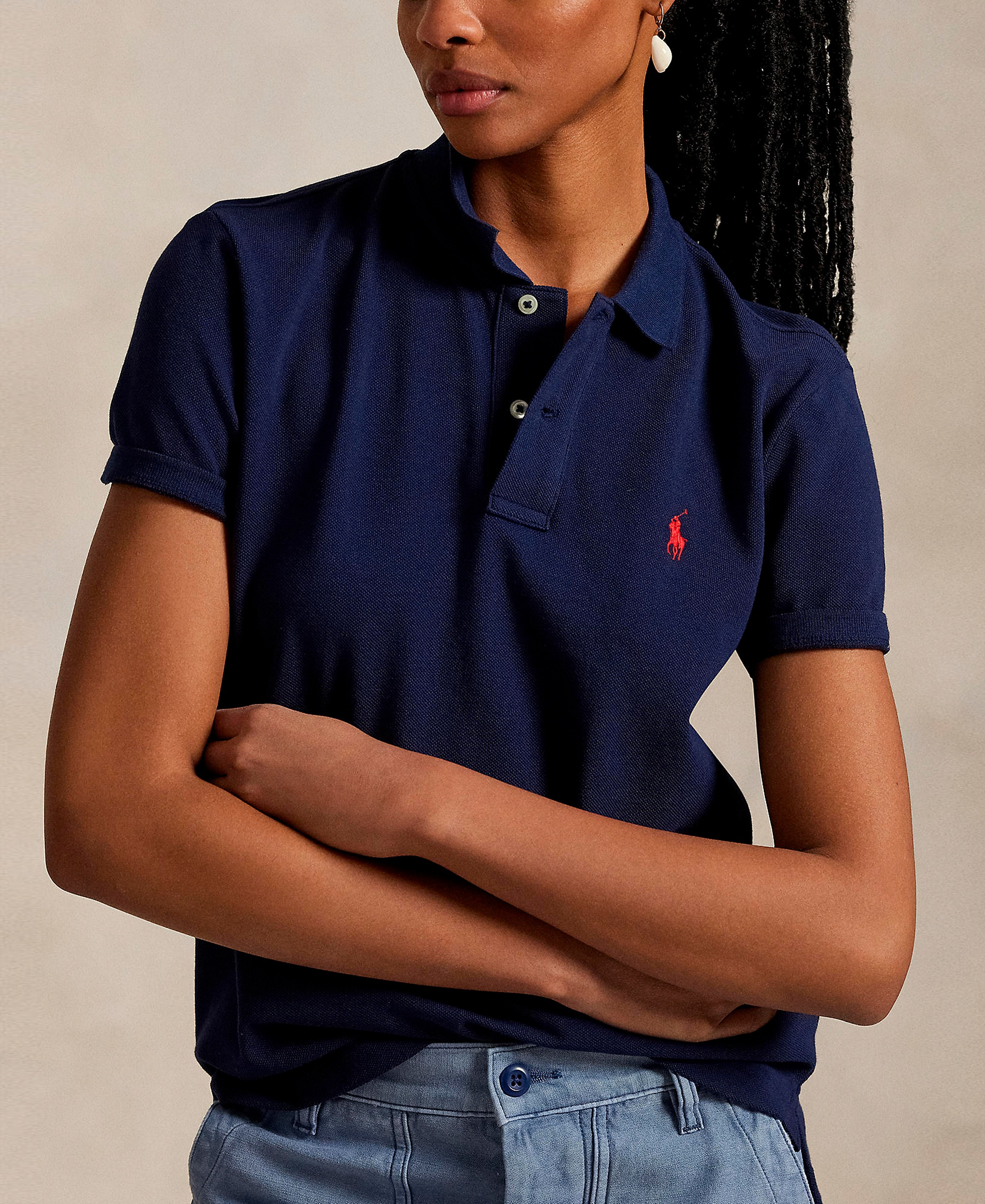 Polo Ralph Lauren Women's Classic-Fit Mesh Polo Shirt - Newport Navy