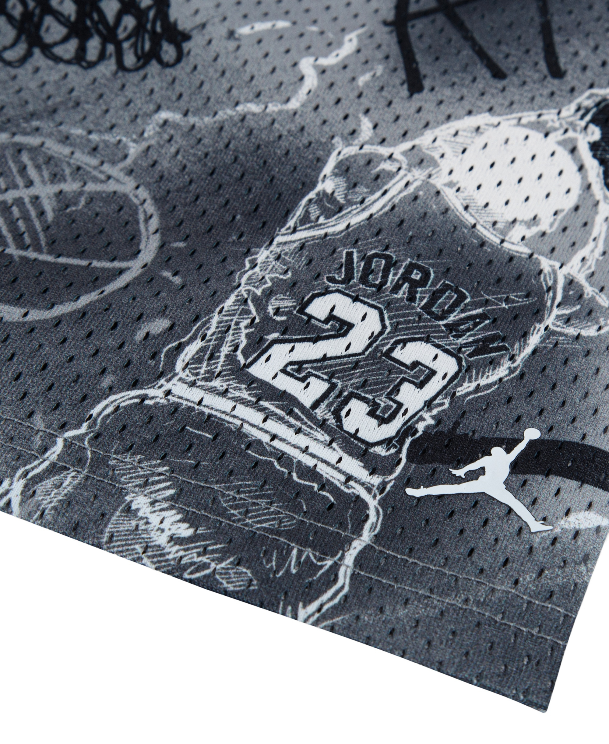 Jordan Boys' 8-20 Notebook Doodle Printed Shorts - Light Smoke Gray