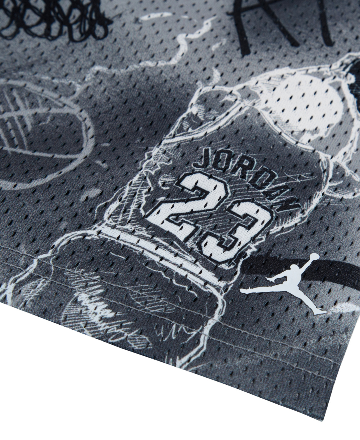 Jordan Boys' 8-20 Notebook Doodle Printed Shorts - Light Smoke Gray