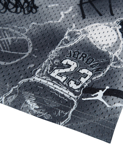 Jordan Boys' 8-20 Notebook Doodle Printed Shorts - Light Smoke Gray