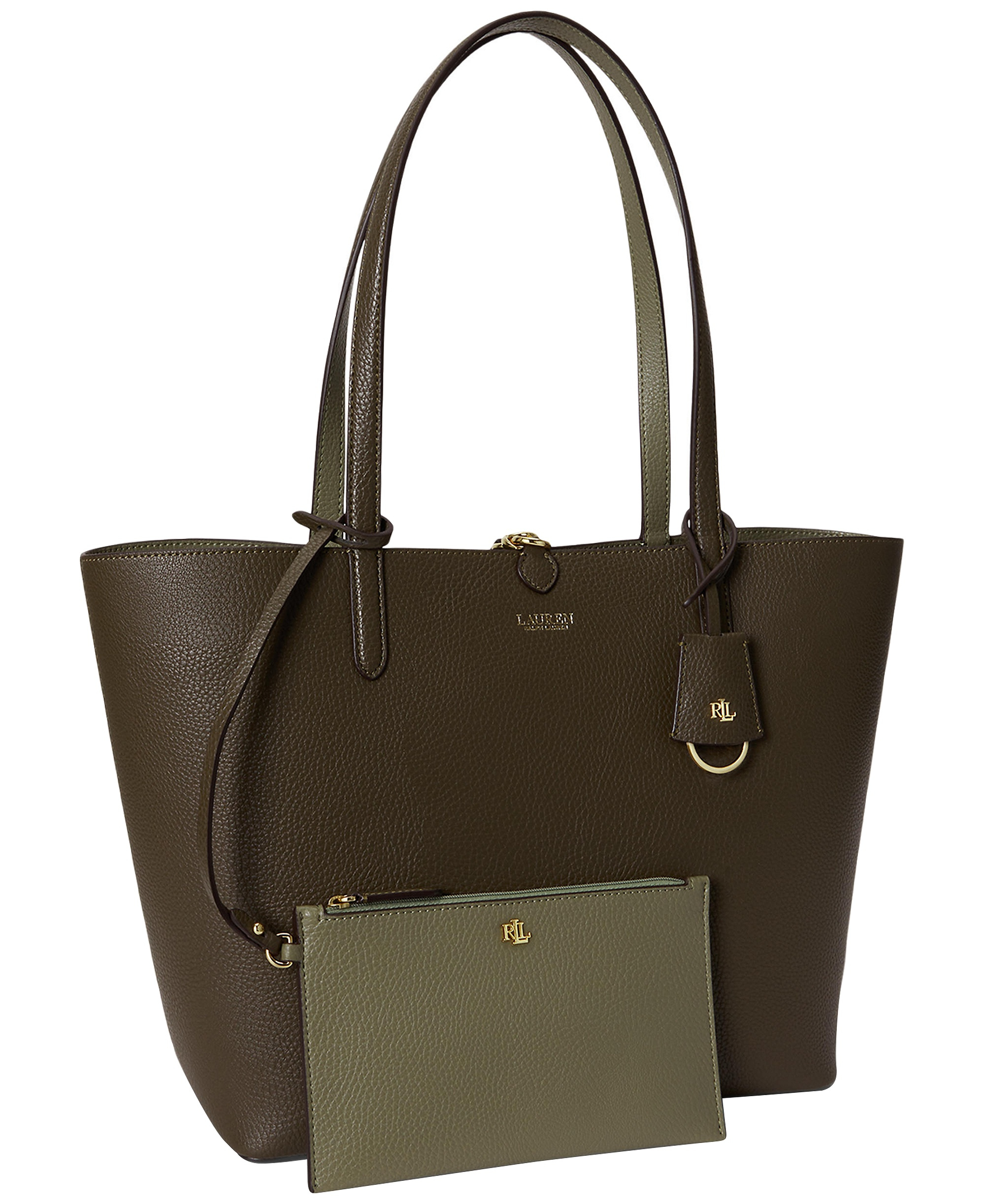 Lauren Ralph Lauren Faux-Leather Reversible Extra Large Tote Handbag - Botanic Green/Sage Green