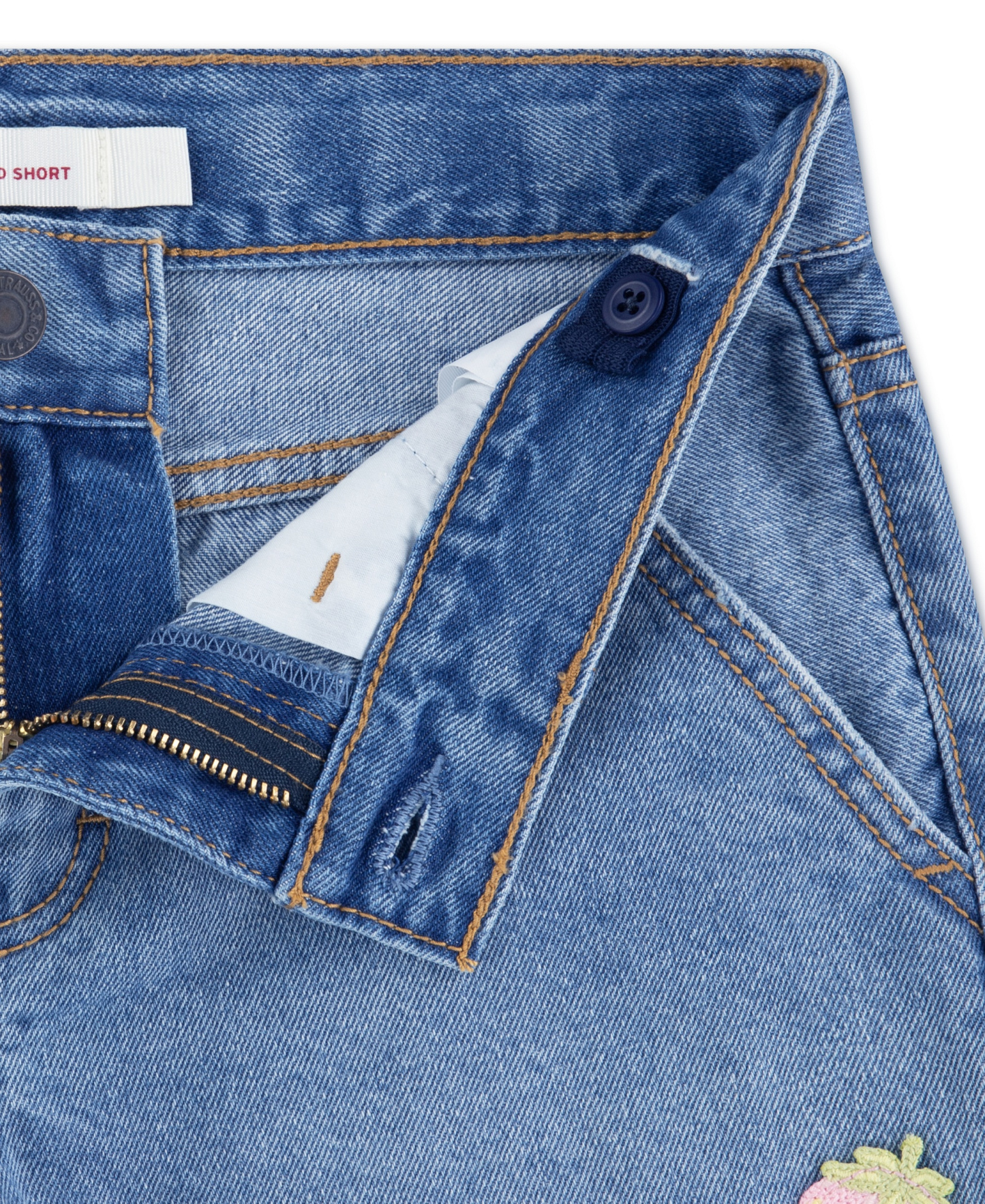 Levi's Girls' 7-16 Applique Girlfriend Shorts - Good Grades
