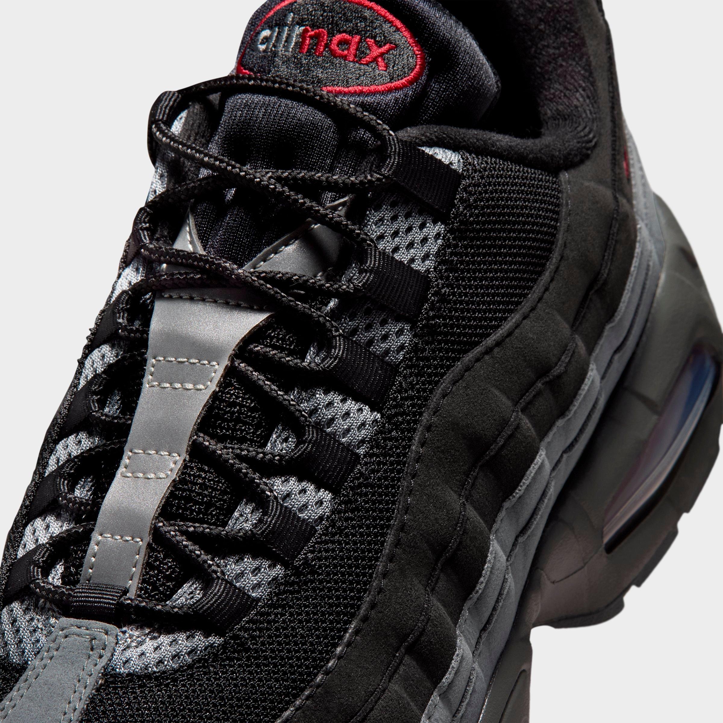 Men's Nithtke Air Max 95 Big Bubble Scorpion Casual Shoes - Part 1 - Black/Smoke Grey/Dark Smoke Grey/Tough Red - Detail shot