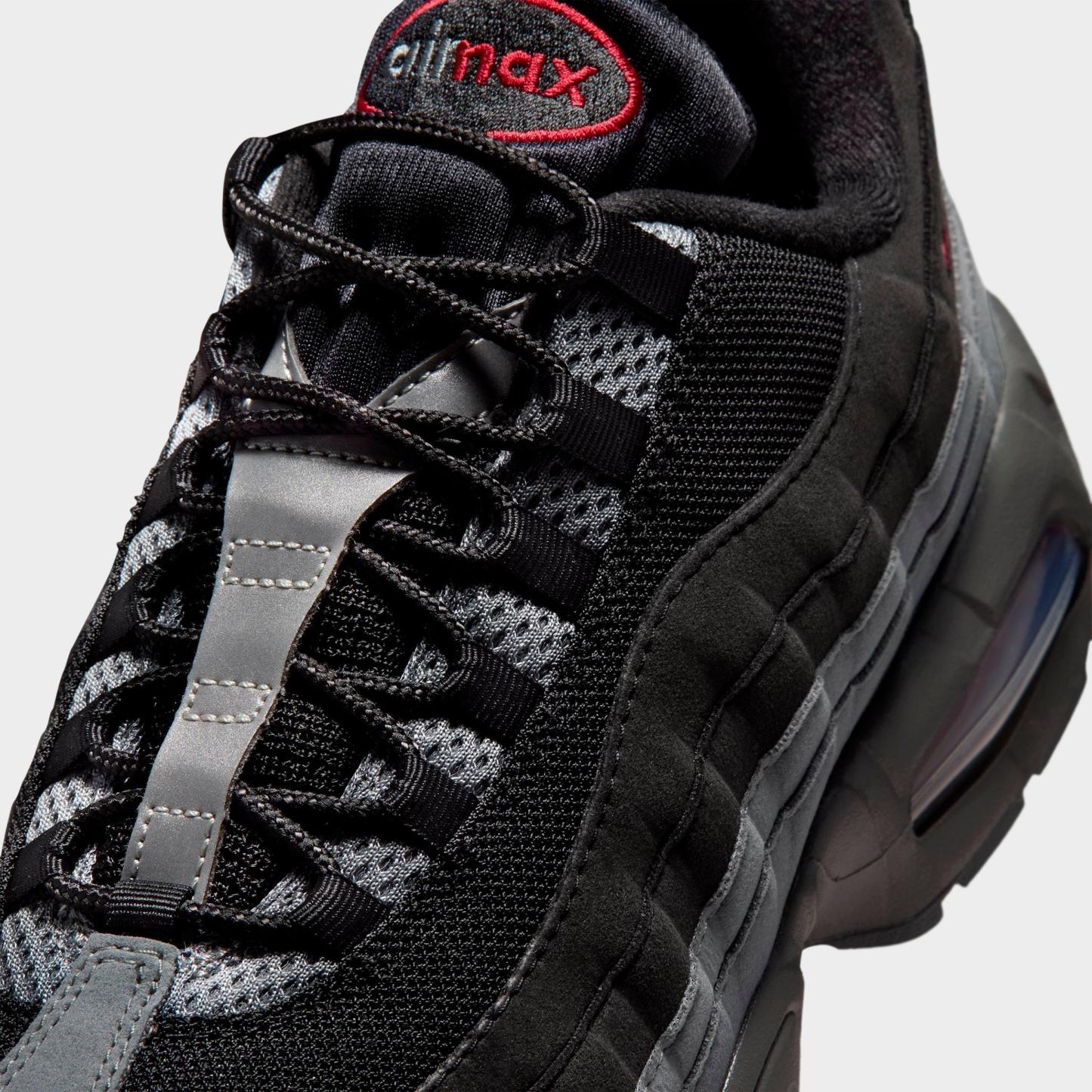 Men's Nithtke Air Max 95 Big Bubble Scorpion Casual Shoes - Part 1 - Black/Smoke Grey/Dark Smoke Grey/Tough Red - Detail shot