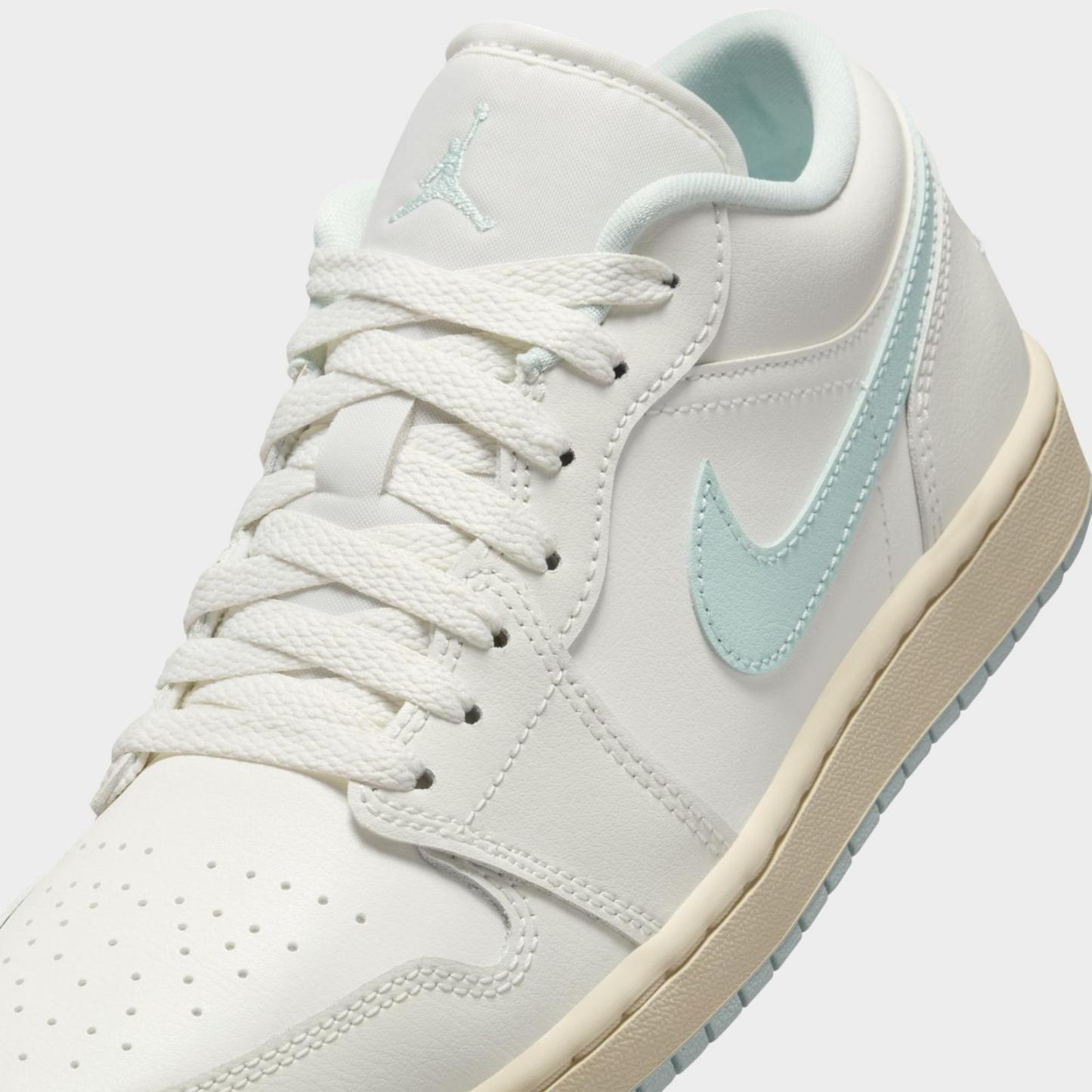 Women's Air Jordan Retro 1 Low Casual Shoes - Sail/Aura/Muslin/Jade Aura - view 3