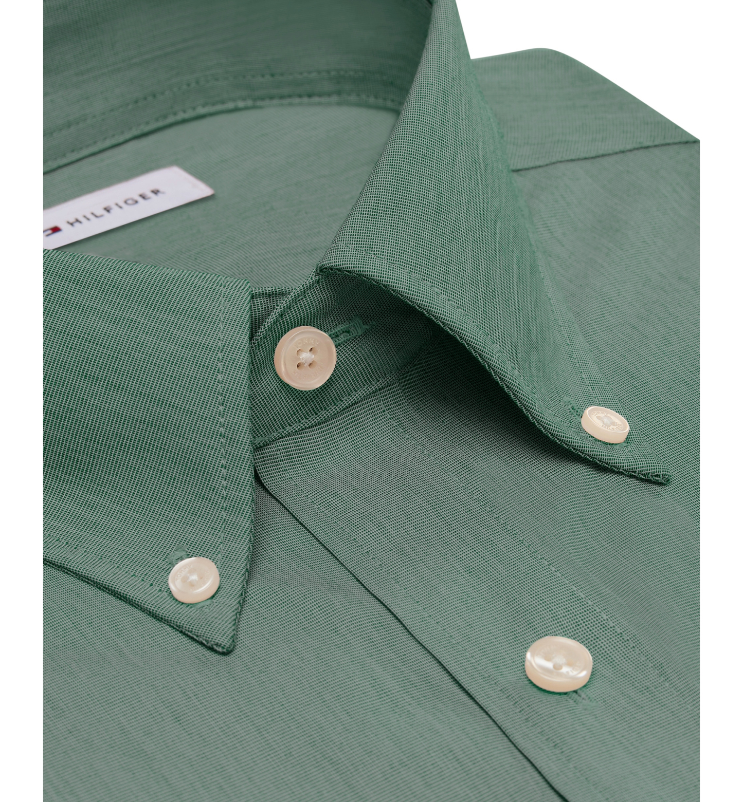Tommy Hilfiger Men's Regular Fit Wrinkle Resistant Stretch Dress Shirt - Solid Green