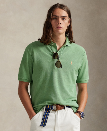 Polo Ralph Lauren Men's Cotton Custom Slim Fit Mesh Polo Shirt - Outback Green