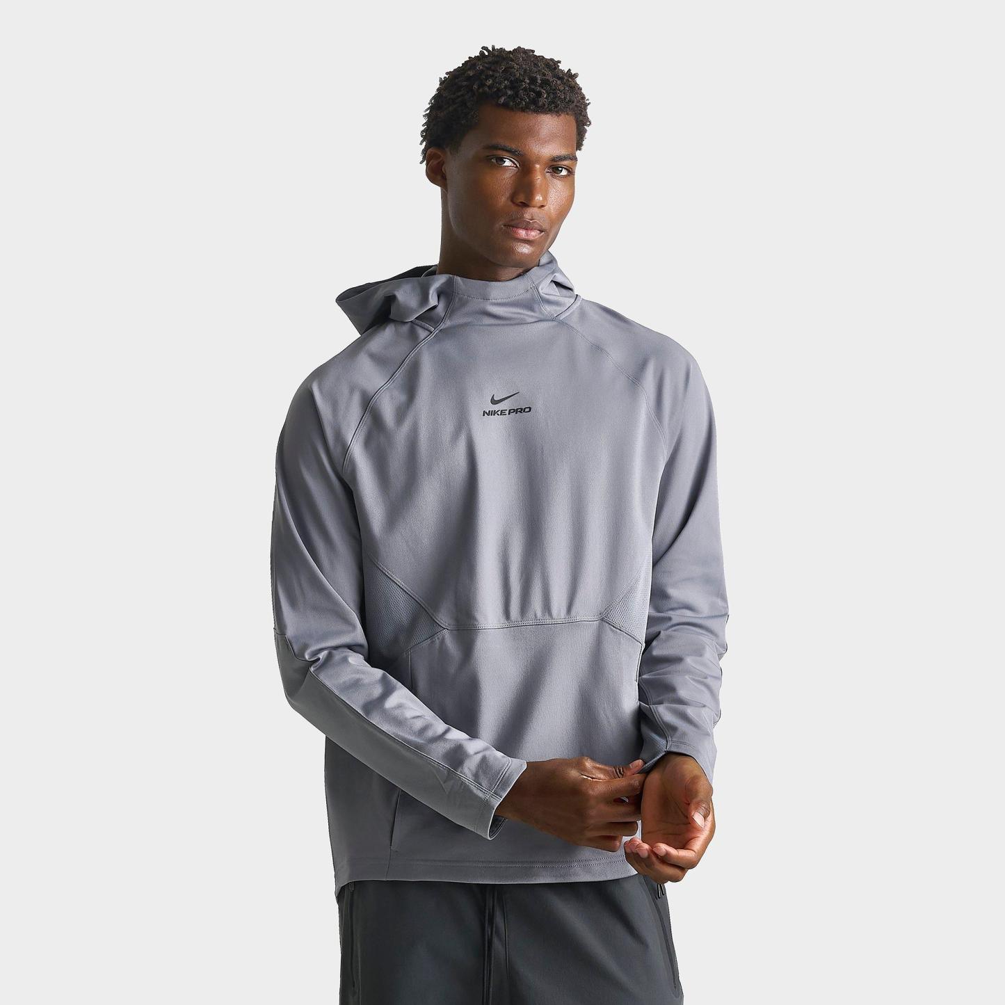 Men's Nithtke Pro Dri-FIT Mid-Layer Pullover Training Hoodie - Smoke Grey/Black