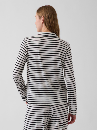 SoftMade Modal PJ Top - Black & off white stripe