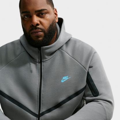 Men's Nithtke Tech Fleece Windrunner Full-Zip Hoodie - Part 1 - Smoke Grey/Football Blue