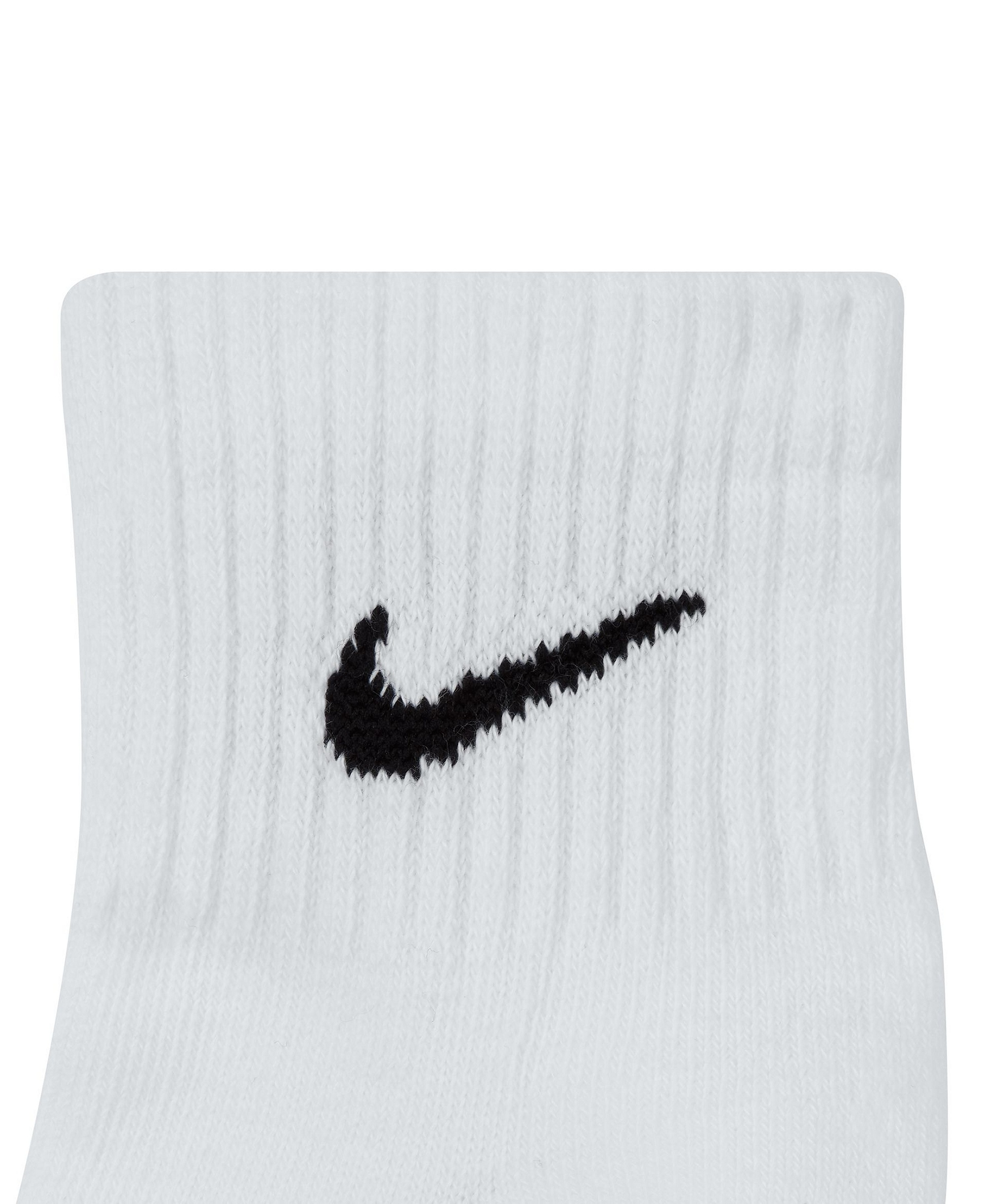 Nike Unisex Quarter Ankle Socks, 3-Pack - White/black