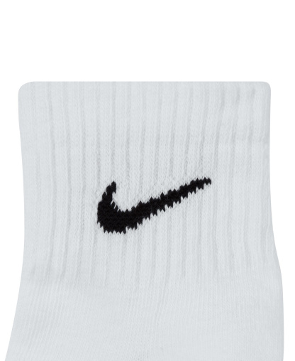 Nike Unisex Quarter Ankle Socks, 3-Pack - White/black