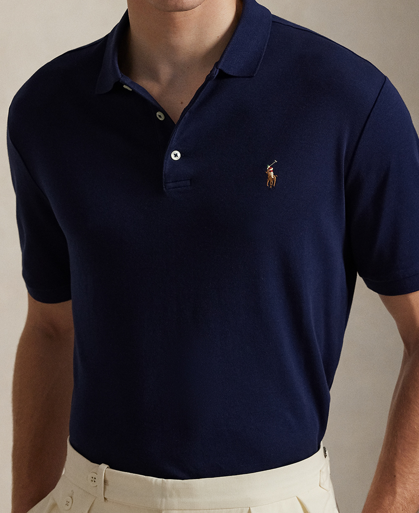 Polo Ralph Lauren Men's Classic-Fit Soft Cotton Polo Shirt - Blue/Brown