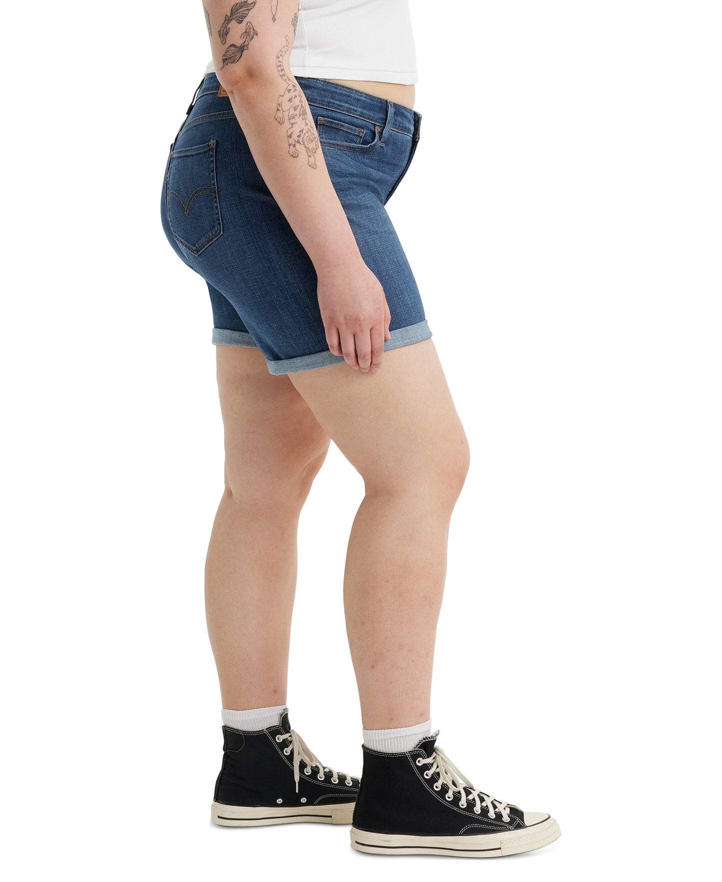 Levi's Women's Mid Rise Mid-Length Stretch Shorts - Stop The Confusion