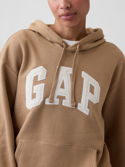 Relaxed Gap Logo Hoodie - Camel hair brown