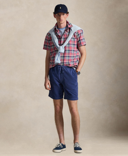 Polo Ralph Lauren Men's Classic-Fit Short-Sleeve Oxford Shirt - Pink Blue Multi