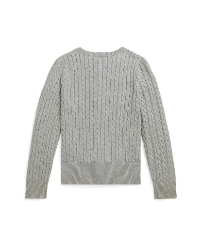 Polo Ralph Lauren Girls' 7-16 Mini-Cable Cardigan - Andover Heather/Navy
