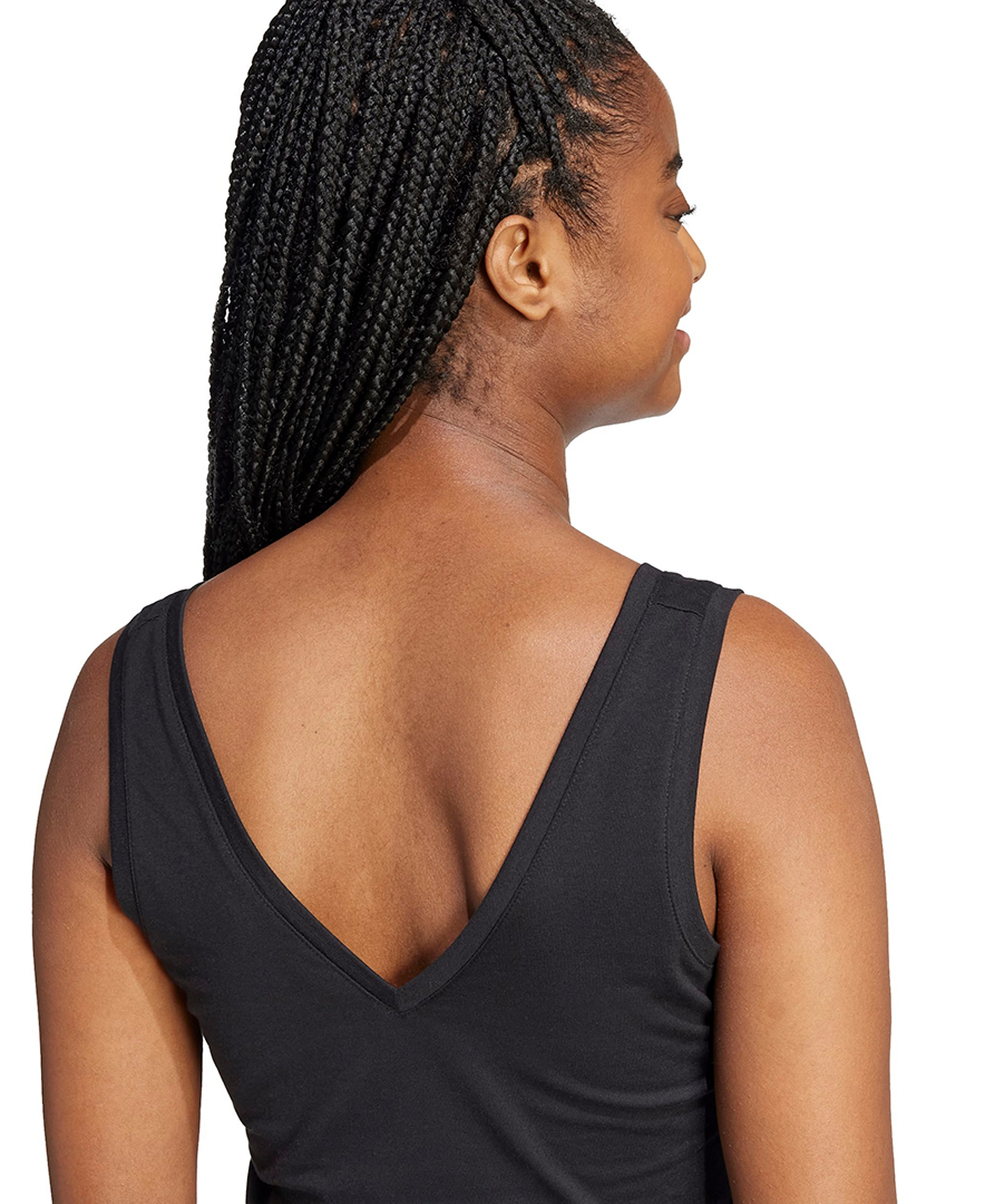 adidas Women's Essentials Small Logo Cotton Tank Top - Black/White