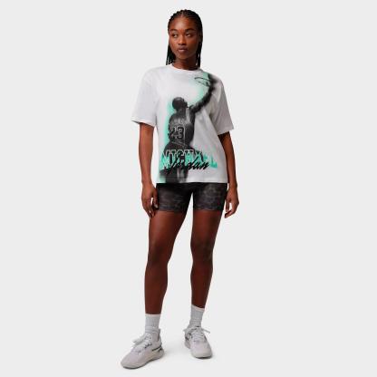 Women's Jordan Sport Heritage Dri-FIT Graphic T-Shirt - White/Green Glow - view 2