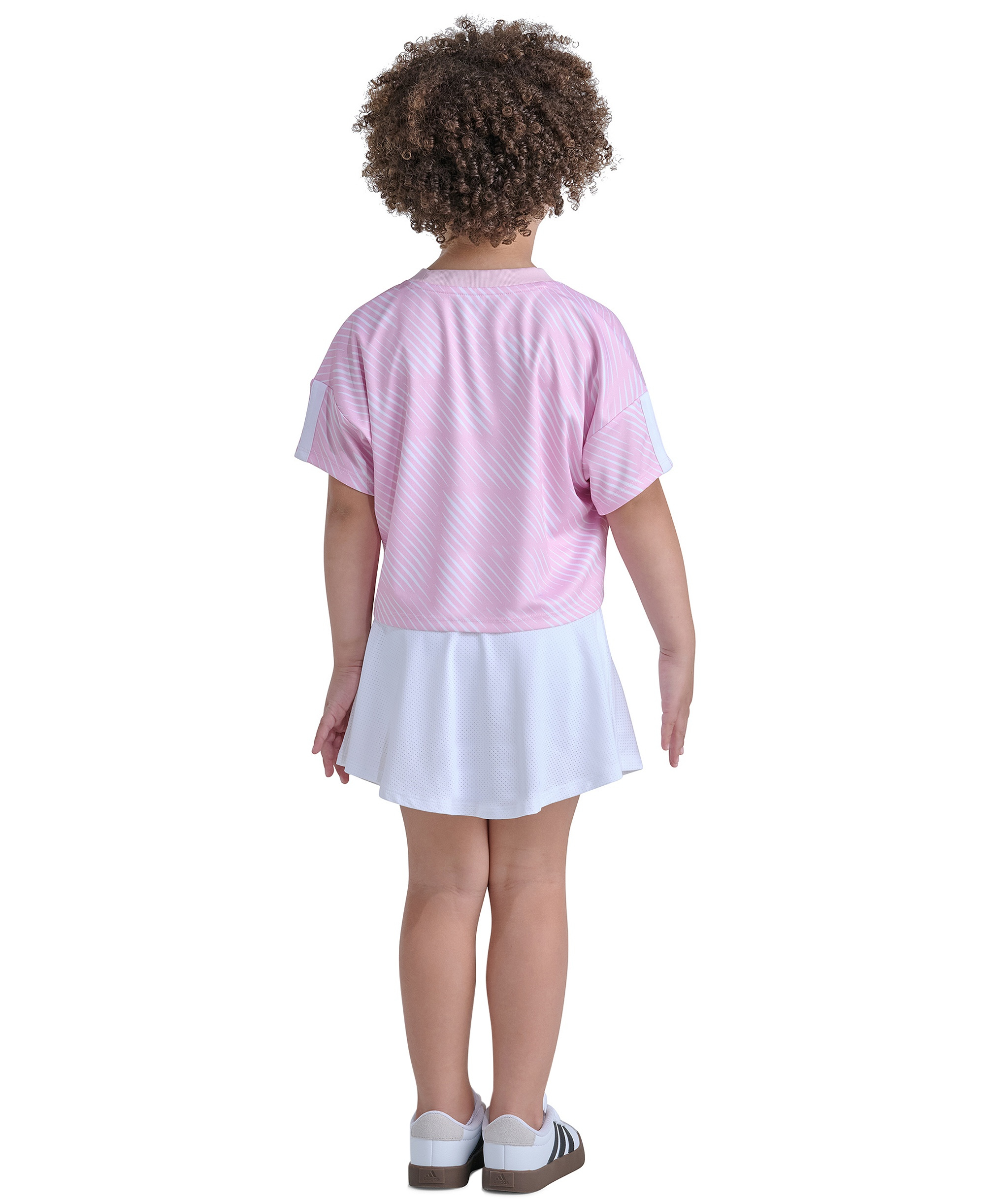 adidas Girls' 2T-6X Short-Sleeve Top & Skort, 2-Piece Set - Pink/Blue
