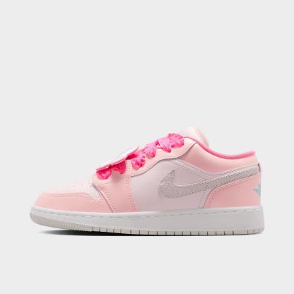 Big Kids' Air Jordan Retro 1 Low SE Casual Shoes - blocked design with elephant print Swoosh - view 1