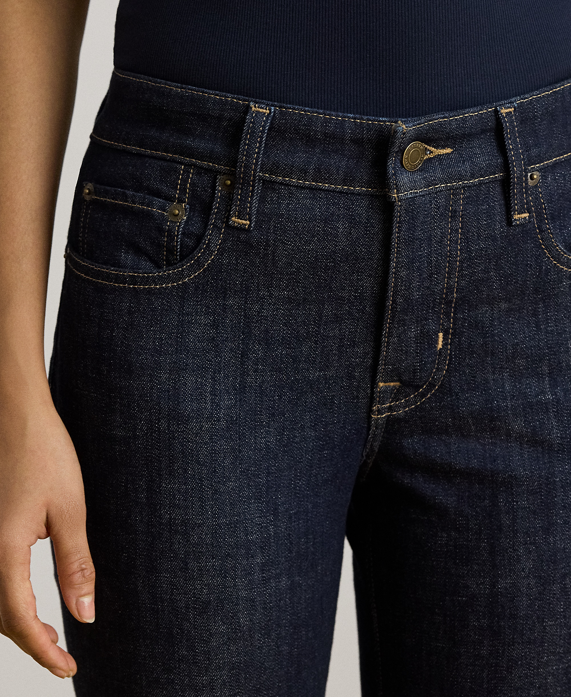 Lauren Ralph Lauren Women's Mid-Rise Slim Straight Jeans - Rinse Wash