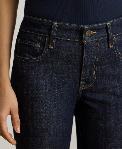 Lauren Ralph Lauren Women's Mid-Rise Slim Straight Jeans - Rinse Wash