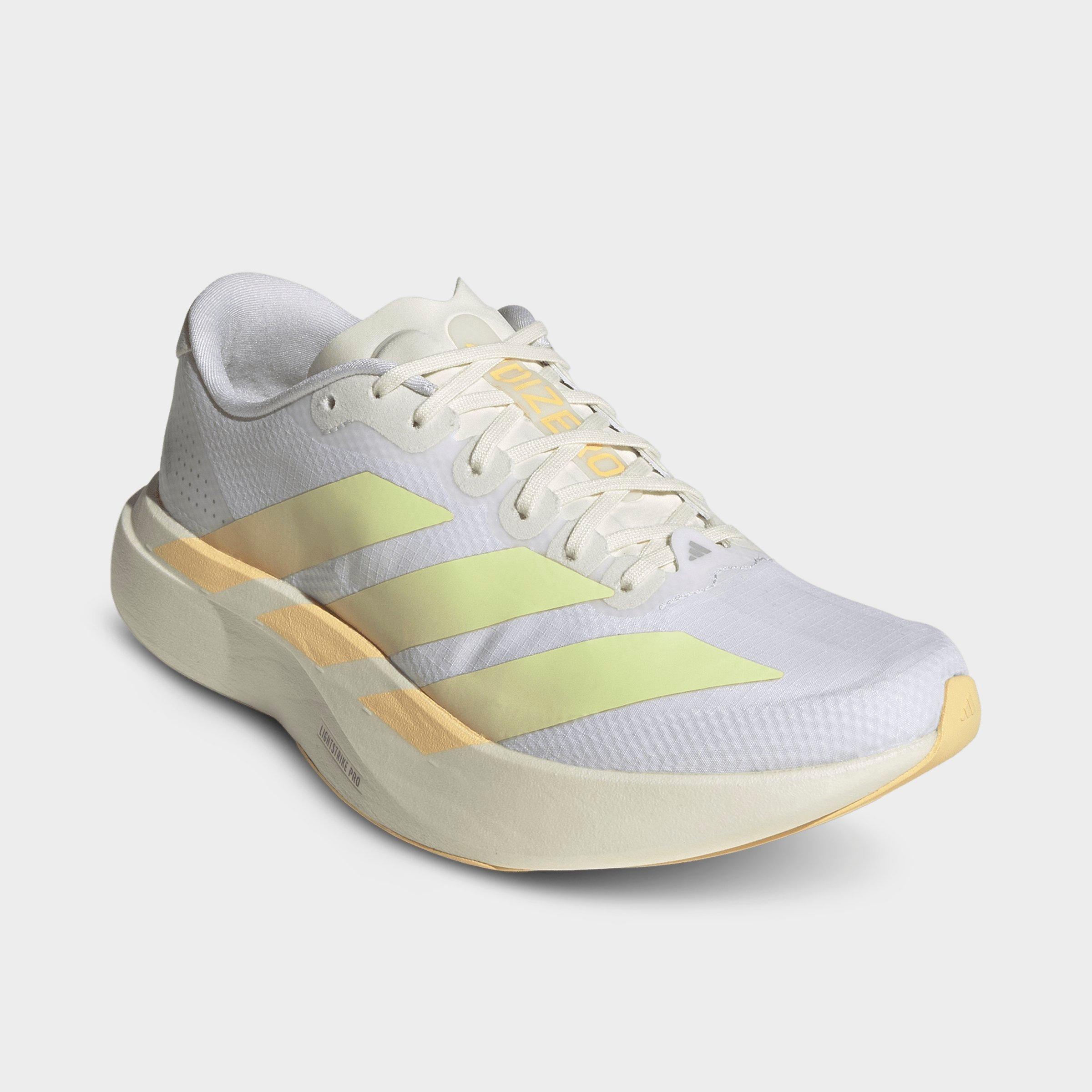Women's adidas Adizero EVO SL Woven Running Shoes - Part 1 - Cloud White/Ice Tangerine/Off White - Both shoes facing left