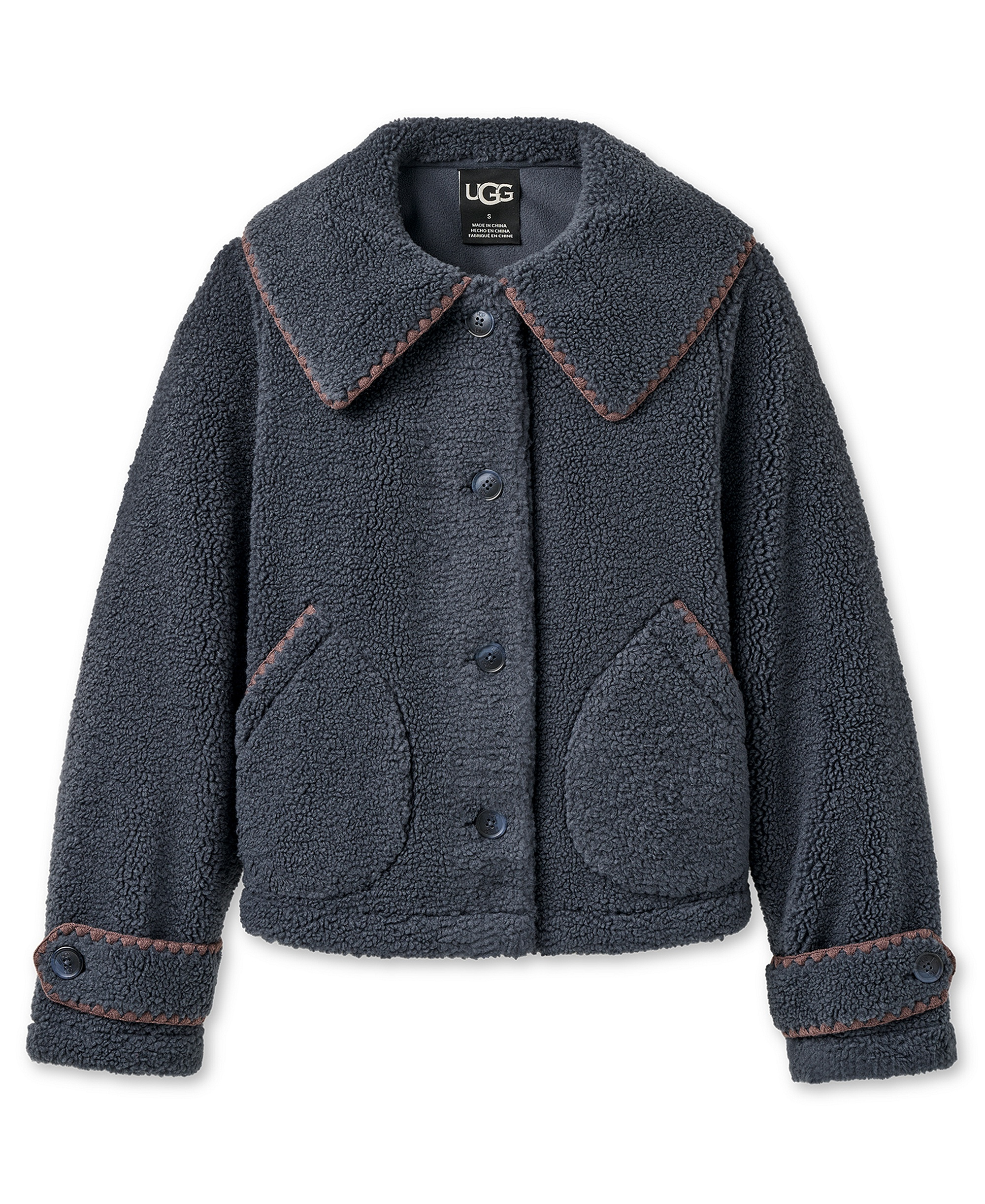 UGG Women's Nikia Relaxed-Fit Collared Neck Jacket - Eve Blue