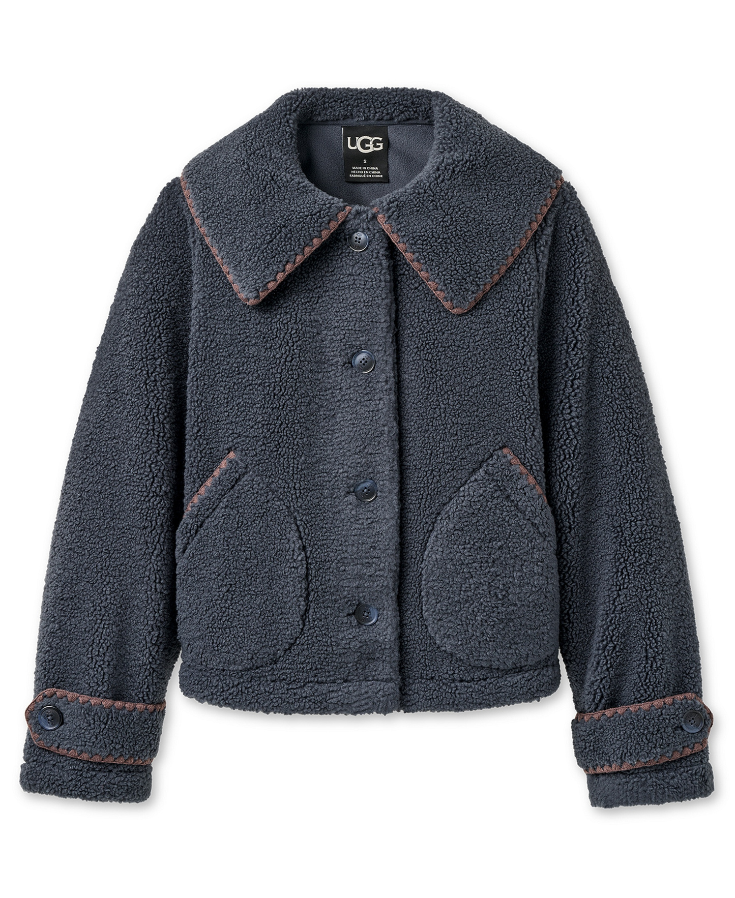 UGG Women's Nikia Relaxed-Fit Collared Neck Jacket - Eve Blue