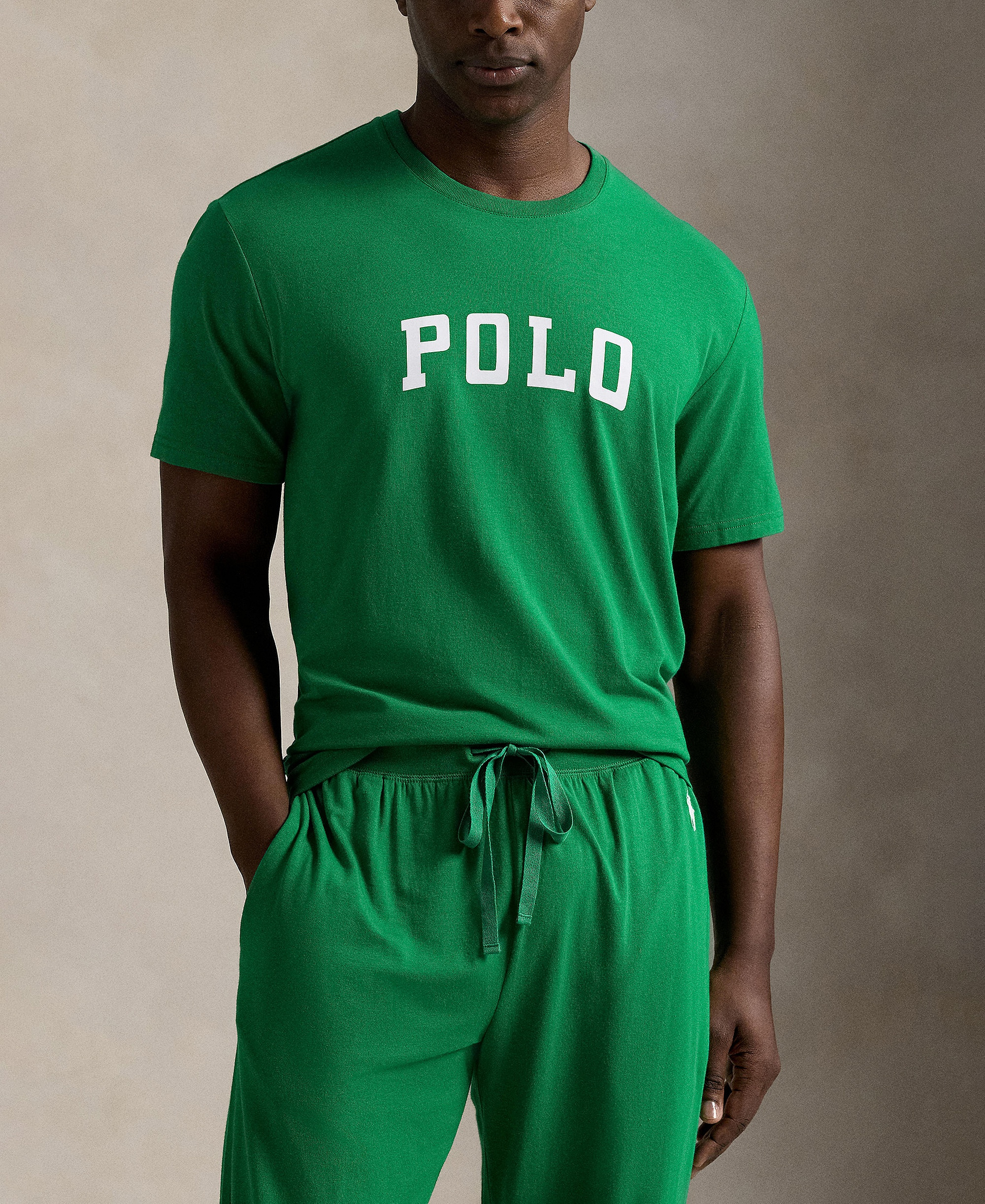 Polo Ralph Lauren Men's Crewneck Pajama T-Shirt - Billiard/White Logo