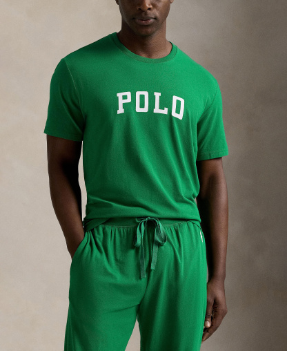 Polo Ralph Lauren Men's Crewneck Pajama T-Shirt - Billiard/White Logo