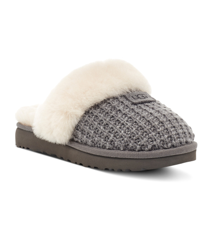 UGG® Women's Cozy Faux-Shearling Round Toe Slippers - Charcoal