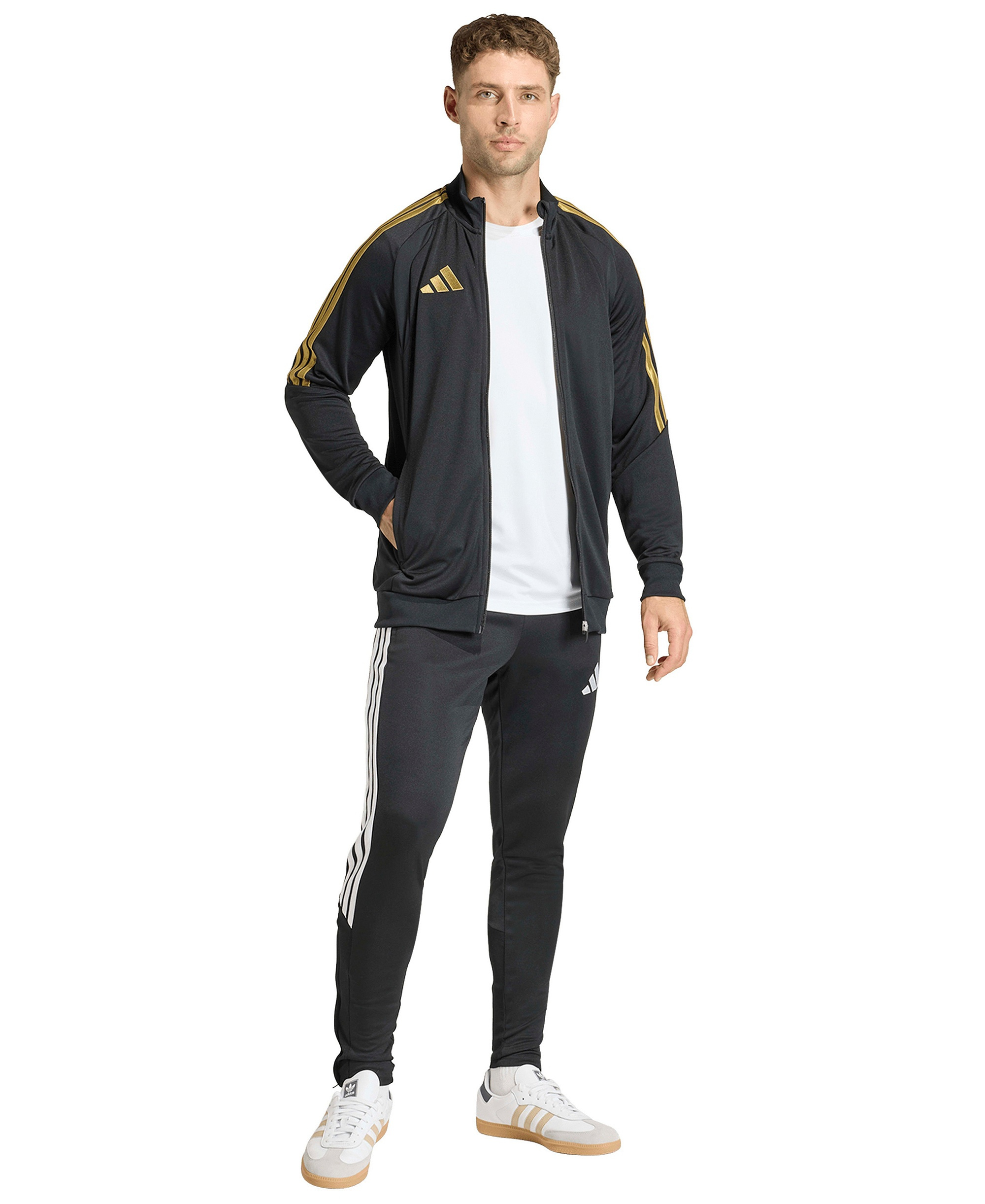 adidas Men's Metallic Tiro 26 League Stand-Up Collar Training Jacket - Black / Gold